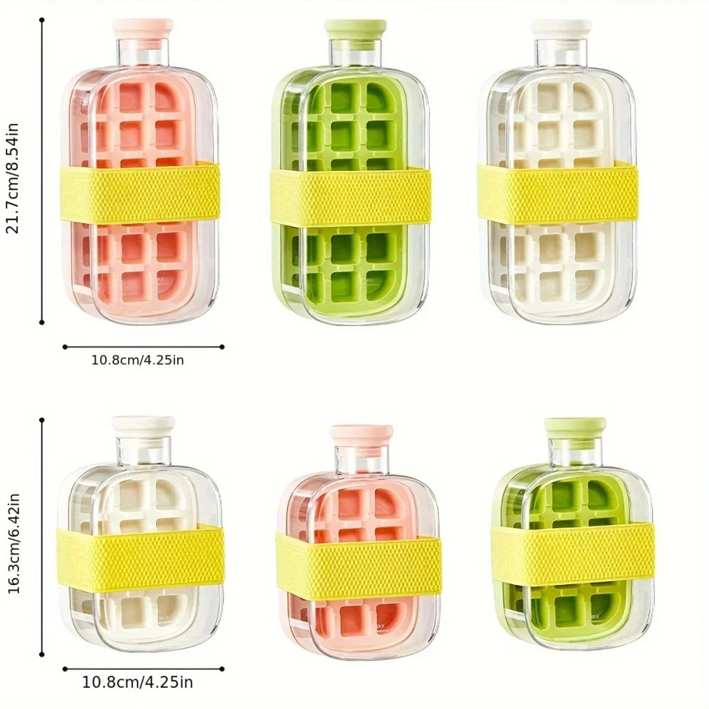 Ice Cube Tray Bottle with Straw