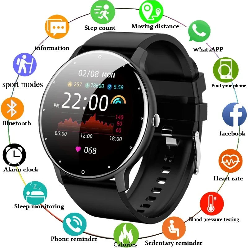 Round Smartwatch Heart Rate Monitor
