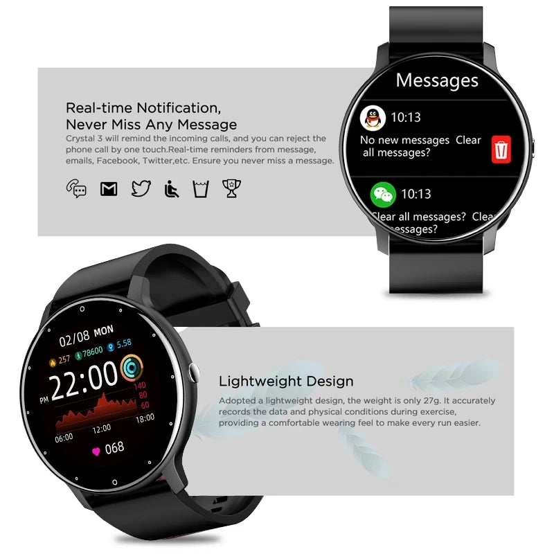 Round Smartwatch Heart Rate Monitor